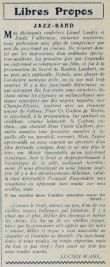 Jazz-Band - libre propos - Cinemagazine - N°10 - 7 03 1924